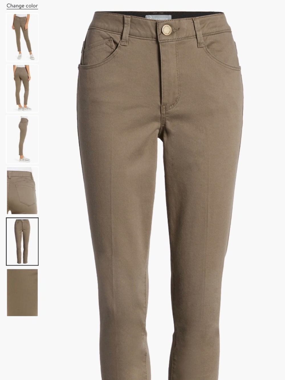 Wit & Wisdom Ab’solution High Waist Ankle Skinny Pant in Size 8 - Brindle Olive